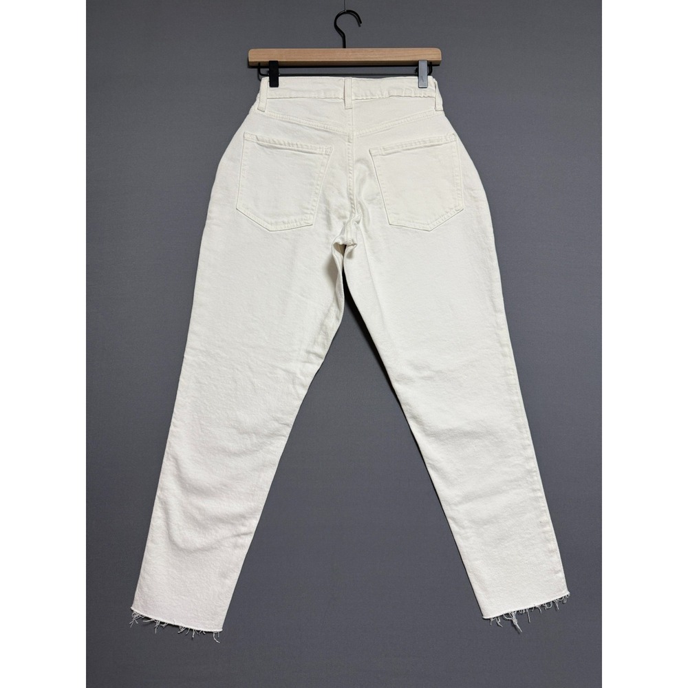 Old Navy Curvy OG Straight Jeans Womens Sz 2 White High Rise Raw Hem Y2K Coastal - Picture 2 of 11